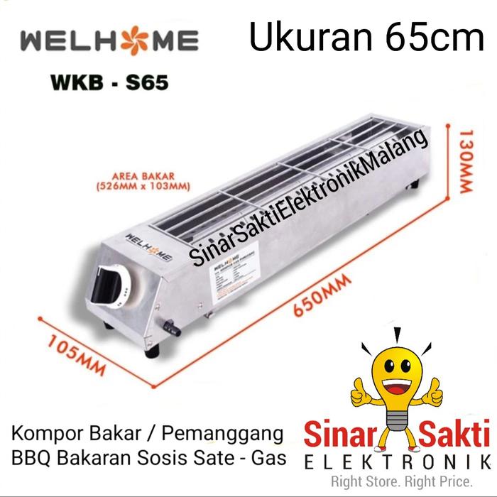 Gambar Welhome Kompor Bakar Pemanggang BBQ Bakaran Sosis Sate Gas Panggangan Jualan Malang - 65 Cm dari Sinar Sakti Elektronik Malang undefined Tokopedia