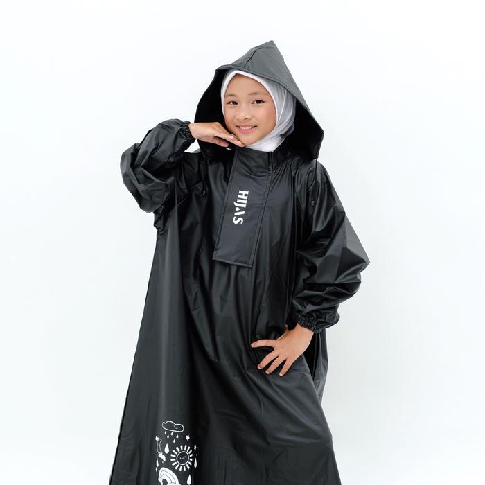 Gambar JAS HUJAN ANAK/JAS HUJAN ANAK PREMIUM/ RAINCOAT KIDS - HIJAS - ZIPPER HITAM , L dari Hijasku Official Store undefined Tokopedia
