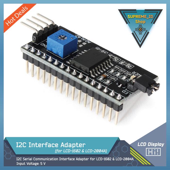 Gambar LCD1602 I2C IIC LCD (2 x 16 Characters) 1602 Blue / Green Screen Backlight Module Kit | 5V - I2C Module dari Supreme ID undefined Tokopedia