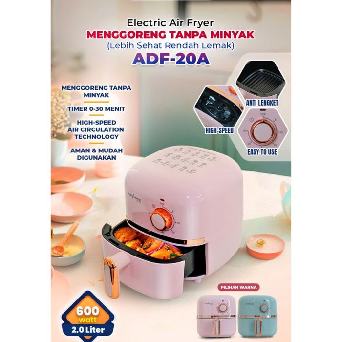 Gambar ADVANCE ELECTRIC AIR FRYER MENGGORENG TANPA MINYAK ADF-20A - Biru, ADF-20A dari Ori Elektronik undefined Tokopedia