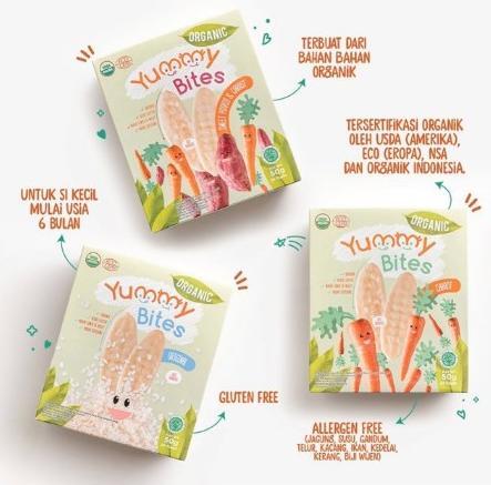 Gambar Yummy Bites Cracker Rice Organic / Snack Beras Organik Bayi 6 Bln+ 50 Termurah dari rohadirohjaya undefined Tokopedia