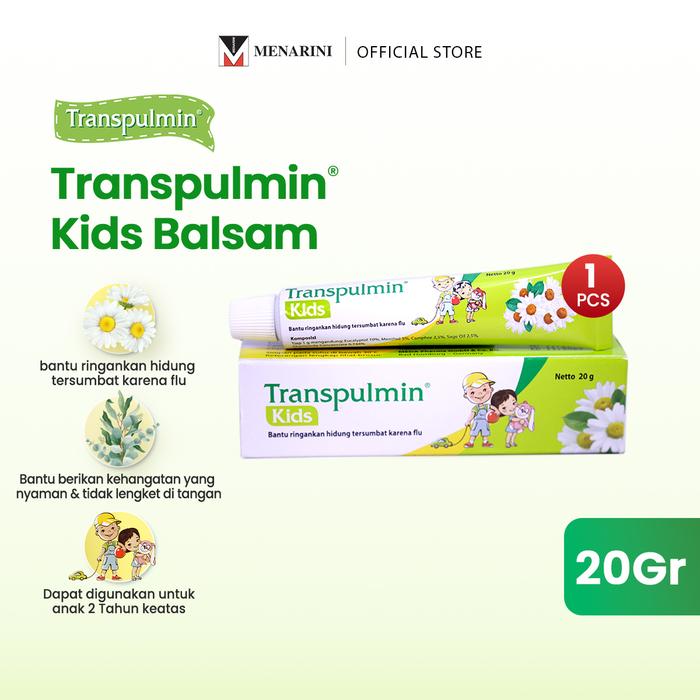 Gambar Transpulmin Kids Balsam 20gr - Bantu Ringankan Hidung Tersumbat karena Flu pada Anak - No Free dari Menarini Health and Beauty undefined Tokopedia