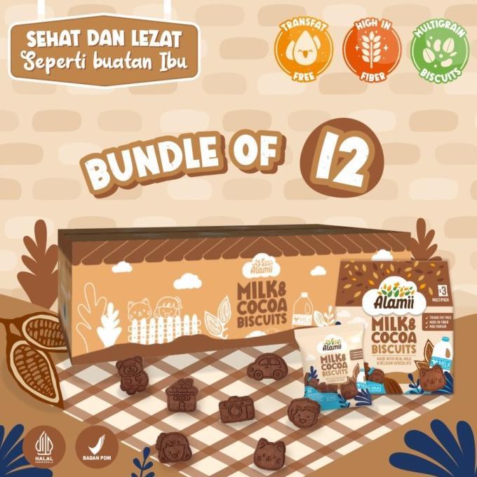 Gambar Alamii Multigrain Biscuits - Bundle Pack Isi 12 X 60G (Seaweed & Veggie) Termurah - Milk&Cocoa dari rohadirohjaya undefined Tokopedia