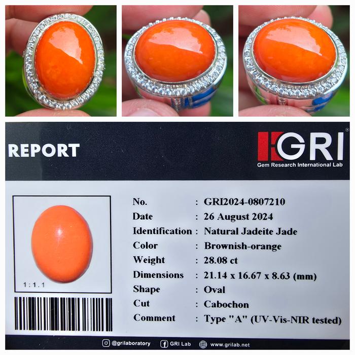 Orange Burmese Jual Batu HQ Orange Jadeite Jade Type A Giok Burma