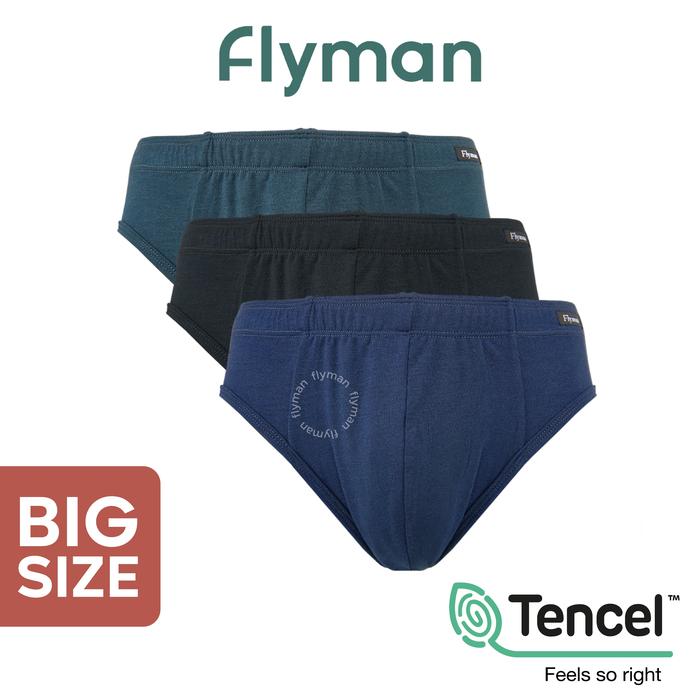 Gambar Flyman Celana Dalam Pria Brief Big Size Tencel 3 pcs FM 3344 - 3XL dari Flyman Nathalie undefined Tokopedia