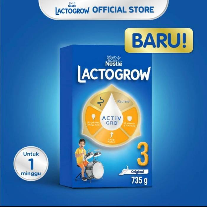 Gambar LACTOGROW 3 Plain Susu Anak Box 1-3 Tahun 735g dari Loveshopes Store undefined Tokopedia