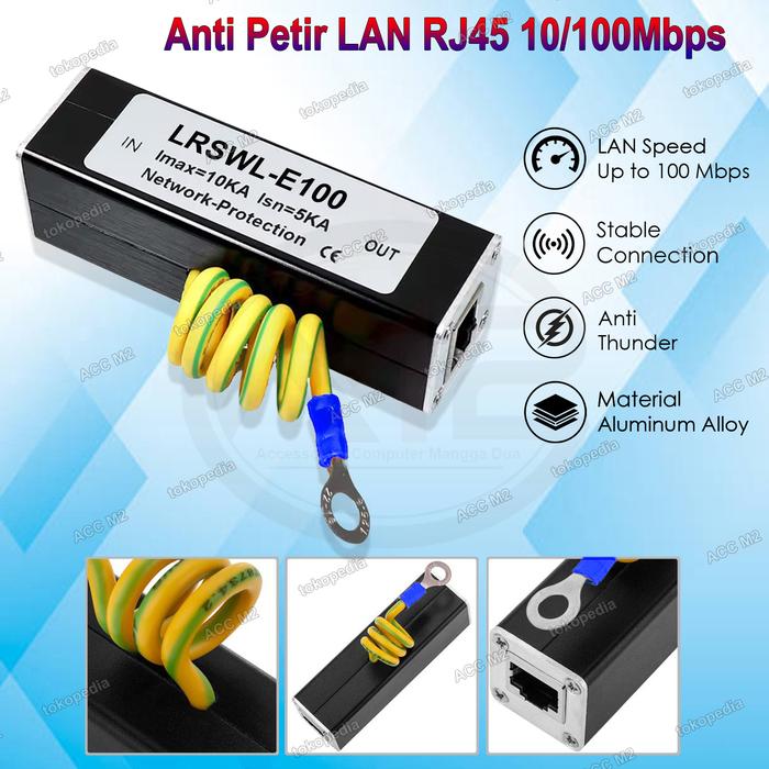 Spd Rj45 Jual Network Surge Protection Anti Petir PoE SPD LAN RJ45 Gigabit 10 ...