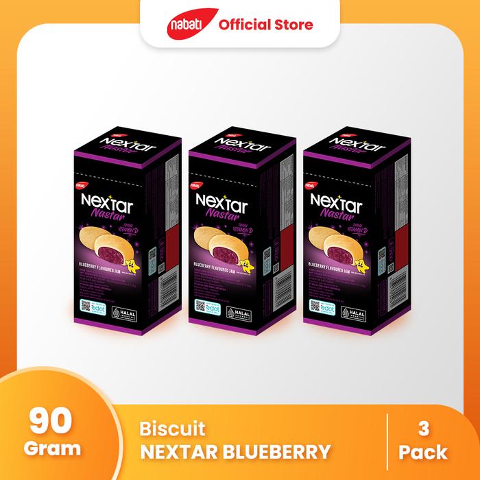 Gambar [Bundle Pack Isi 3] Nextar Cookies Blueberry 90g dari Nabati Indonesia undefined Tokopedia
