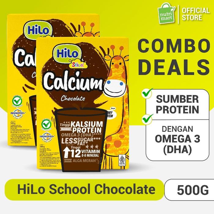 Gambar TWIN PACK - HILO SCHOOL CHOCOLATE 500 GR - SUSU TINGGI KALSIUM RENDAH LEMAK dari Sri Graspinazil undefined Tokopedia