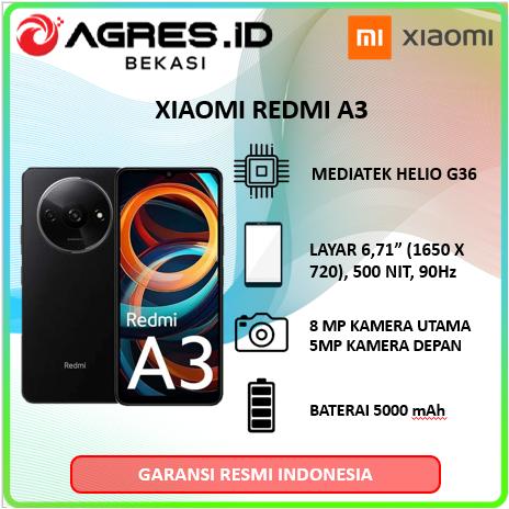Gambar Xiaomi Redmi A3 Ram 4Gb Rom 128Gb Midnight Black & Star Blue - Non Bundle, Midnight Black dari Agres ID Bekasi undefined Tokopedia