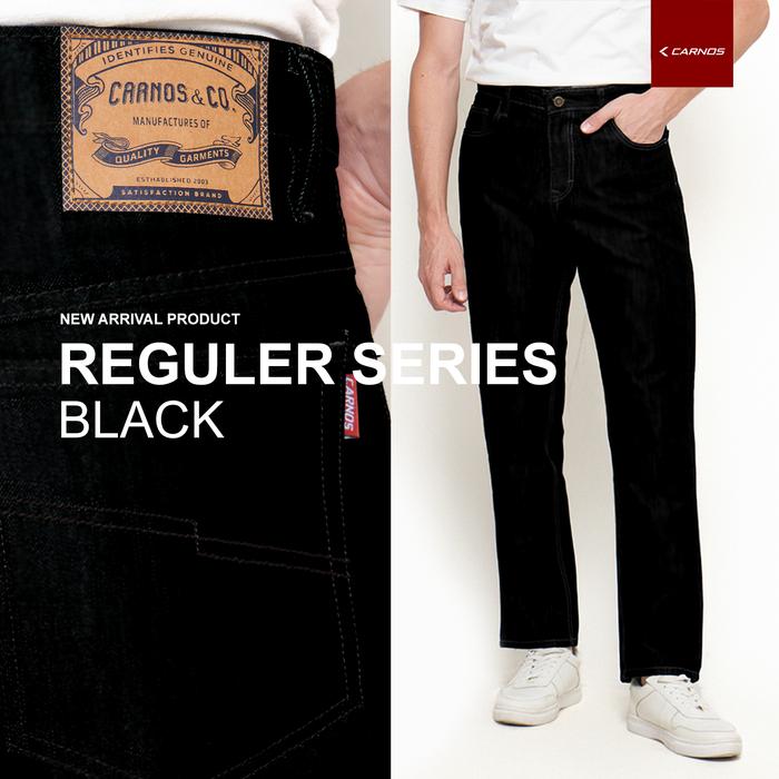 Gambar Carnos Ruglers Celana Jeans Reguler Blue Wash Basic Denim - Hitam, 34 dari Carnos Jeans undefined Tokopedia