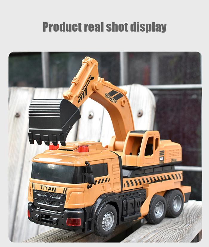 Gambar Mainan Remote Control Mobil Pemadam Kebakaran dan Truk Pengeruk Tanah yang bisa Berubah menjadi Robot - Excavator Truck dari Castellum undefined Tokopedia