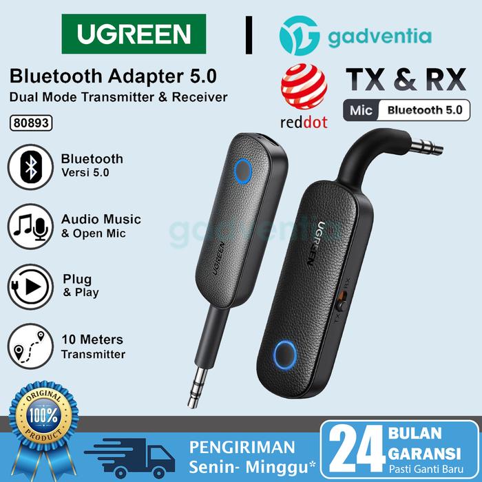 Gambar UGREEN Adapter Bluetooth 5.2 Audio Receiver & Transmitter With Audio & Mic Speaker Tape Radio Mobil 35223 - UGREEN 80893 dari GADVENTIA undefined Tokopedia