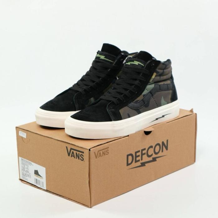 Vans Sk8 Hi Notchback Defcon Multicam Jungle Black Camo Black, 39
