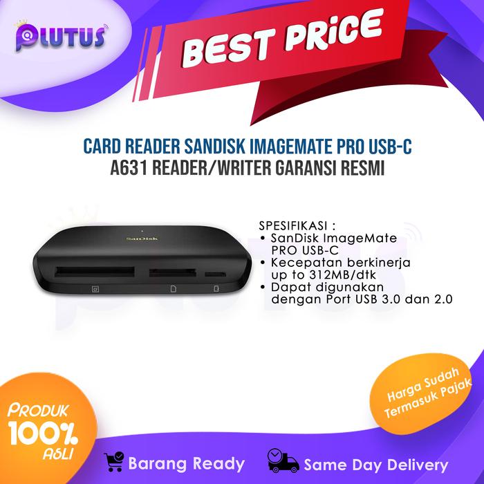 Card Reader Sandisk Imagemate Pro Usb-c A631 Readerwriter Garansi Resmi
