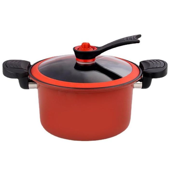 Gambar Panci Presto 3.5Liter Teflon Micro Pressure Cooker TOTIPOTENT POT 24CM - Merah dari Wisdom Multiway undefined Tokopedia