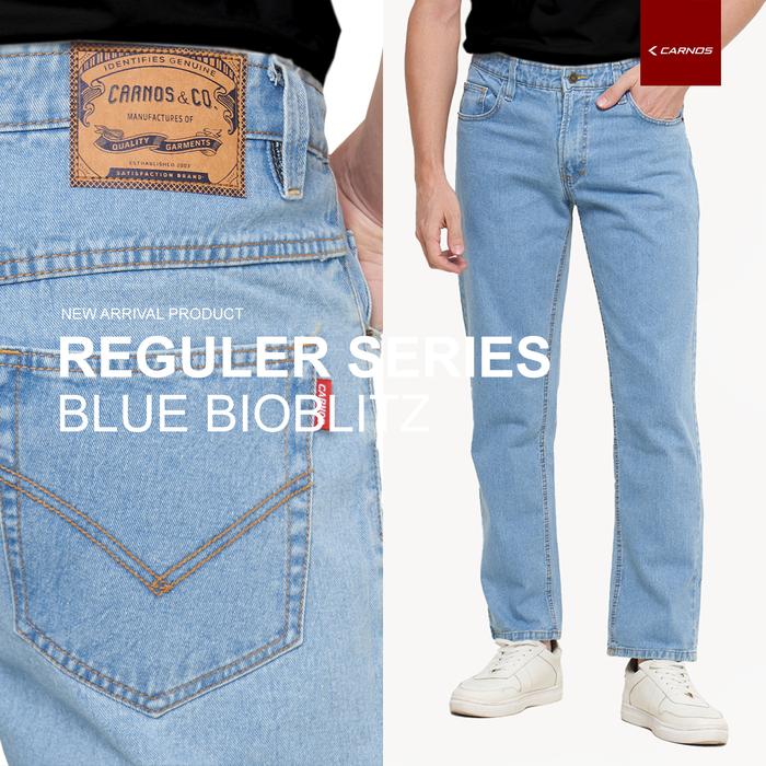 Gambar Carnos Ruglers Celana Jeans Reguler Black Basic Denim - Biru Muda, 36 dari Carnos Jeans undefined Tokopedia