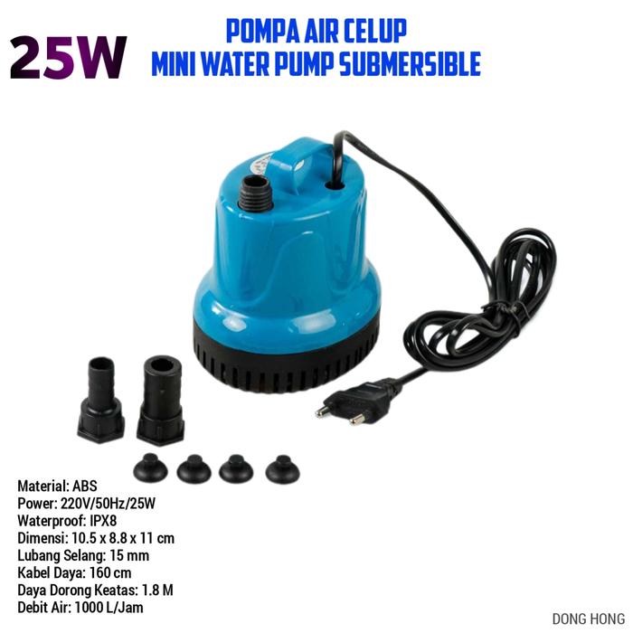 Gambar Pompa Celup Sedot Air Kolam Aquarium Kotor Low Watt Mini Water Pump - 25W 1.8M 1000L dari KADIPA Store undefined Tokopedia