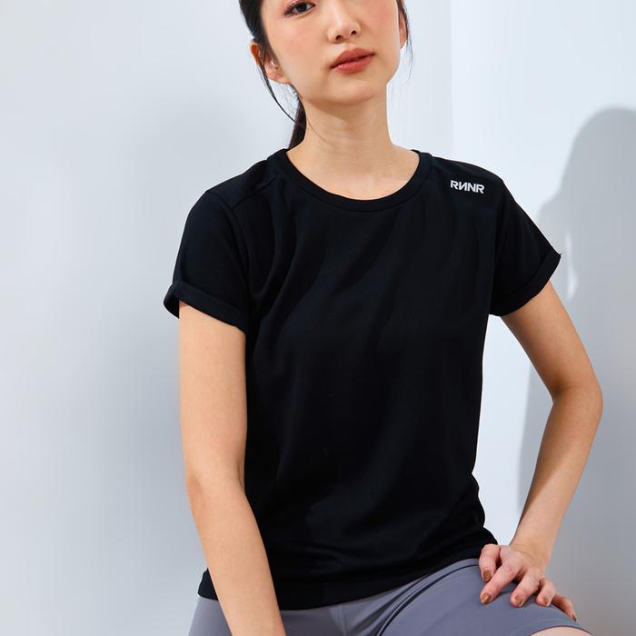 Gambar KAOS LARI BAJU SENAM YOGA FITNESS GYM OLAHRAGA KERAH BULAT RNNR - Hitam, M dari RNNR.id undefined Tokopedia