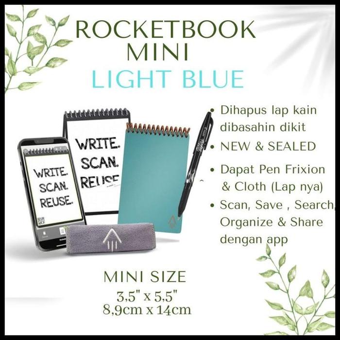 Gambar Terbaru Rocketbook Wave With Pen Smart Erasable Cloud Scan Notebook Instant - Light Blue Mini dari Hayas Market undefined Tokopedia
