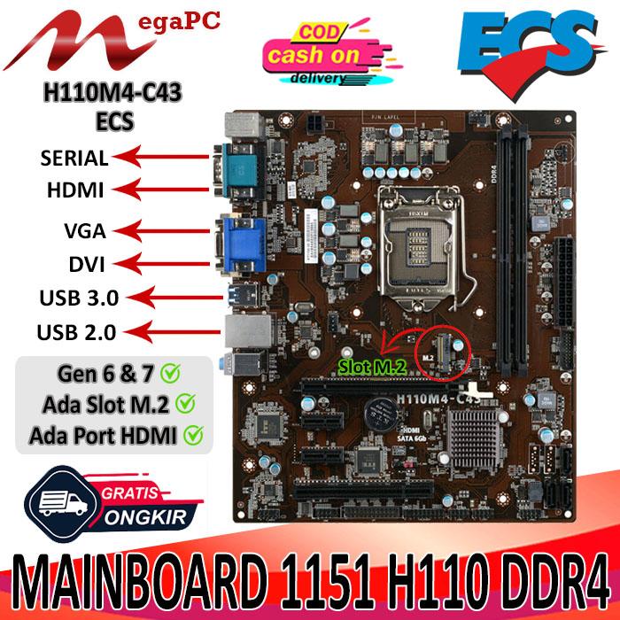 Gambar Paket Motherboard Socket LGA 1151 H110 DDR4 + Core i5 6500 + FAN + RAM - ECS M.2, Tanpa RAM dari Mega Pc Komputer undefined Tokopedia
