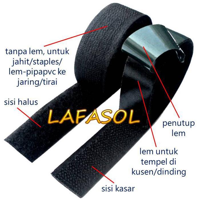 Gambar Velkro Tempel Jahit Sangkutan Tirai Pintu Magnet Anti Nyamuk Gorden Blackout Vitrase Vitrage Hordeng Korden Gordyn Kasa Kawat Jaring Lem Double Tape Perekat Tempelan Kusen Dinding Tembok Jendela Ventilasi Lubang Angin Udara Teralis List no aluminium karet - Hitam2cm x1m dari LAFASOL.ID undefined Tokopedia