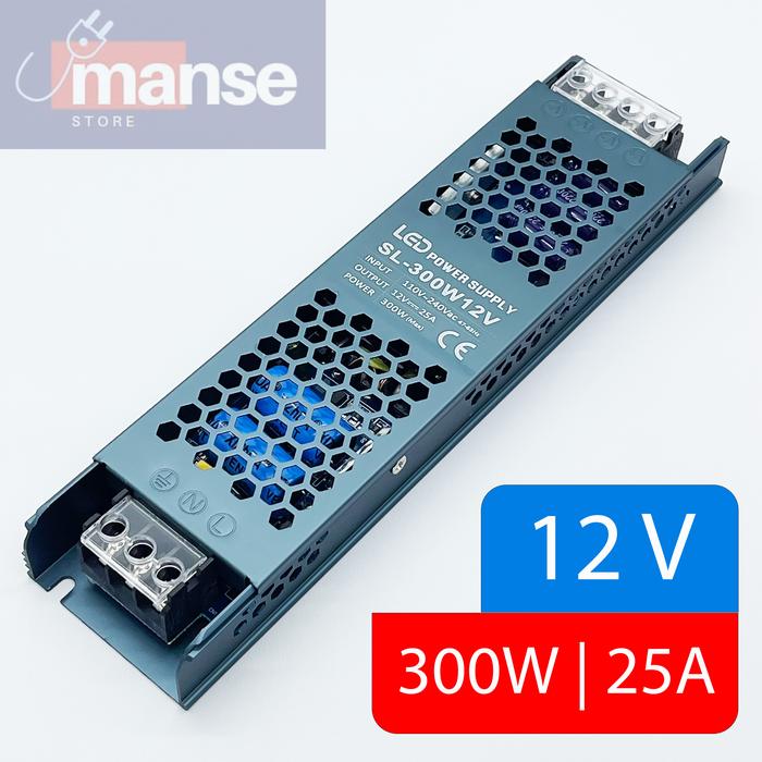 Gambar Slim Power Supply 12V / Trafo Adaptor Slim Mini Ultra Thin 12 Volt - 300W (25A) dari manse.store undefined Tokopedia