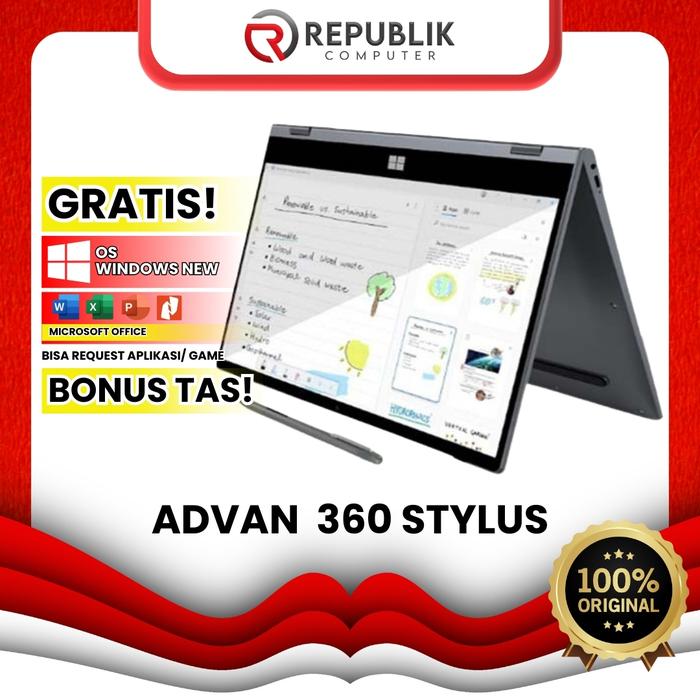 Jual ORIGINAL LAPTOP ADVAN 360 STYLUS CORE I5 FREE PEN TOOL RAM
