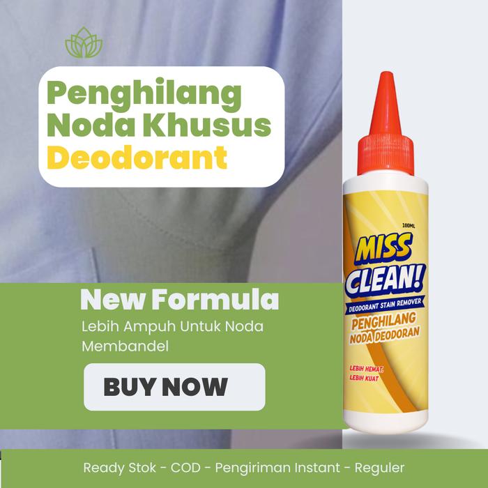 Gambar Penghilang Noda Deodorant di Ketiak yang Menguning 250ml by Miss Clean - 100ml dari Jawara Pembersih undefined Tokopedia