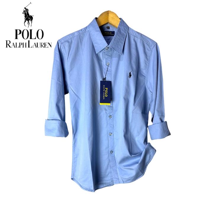 Gambar POLO Kemeja Lengan Panjang Panjang Polos Pria - Sky blue, M dari G2Shirt undefined Tokopedia