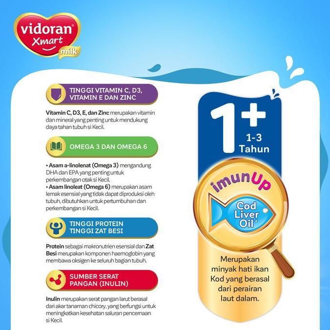 Gambar Vidoran Xmart 1+ Imun Up Susu Formula Madu [925 G/2 Pcs] Original Dan Terpercaya dari Store_mamaLita undefined Tokopedia