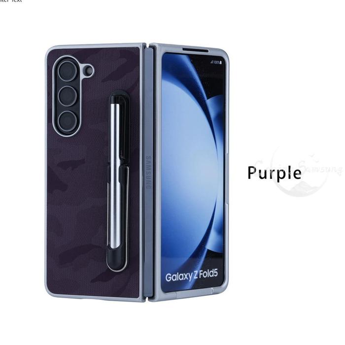 Gambar New Case Retro Luxury Pen Phone Casing Suitable for Samsung Galaxy ZFold6 ZFold5 ZFold4 ZFold3 Z Fold 6 5 4 3 Business Folding Bracket Protective Case Camouflage Textile Pattern Anti Drop Casing Ready Termurah - Purple, Samsung ZFold 3 dari JHEB Store undefined Tokopedia