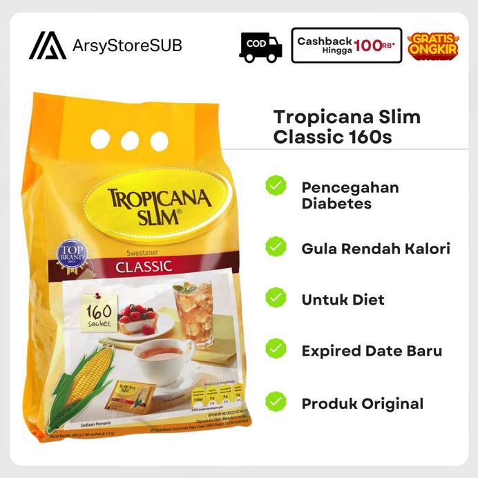 Gambar Terlaris Tropicana Slim Classic 160S Kemasan Isi 160 Sachet - 1 pcs dari SerbaAnek@ undefined Tokopedia