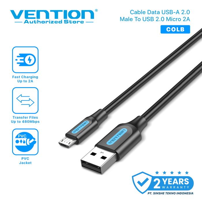 Gambar Vention Kabel Data Micro Usb 3A Fast Charging Quick Charge Android - COL Black, 0.5m dari Vention Authorized Store undefined Tokopedia