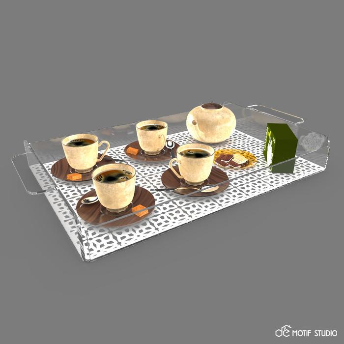 Gambar NAMPAN BAKI AKRILIK TATAKAN WADAH SAJI ACRYLIC SERVING TRAY BOARD 018 dari Demotif Studio undefined Tokopedia