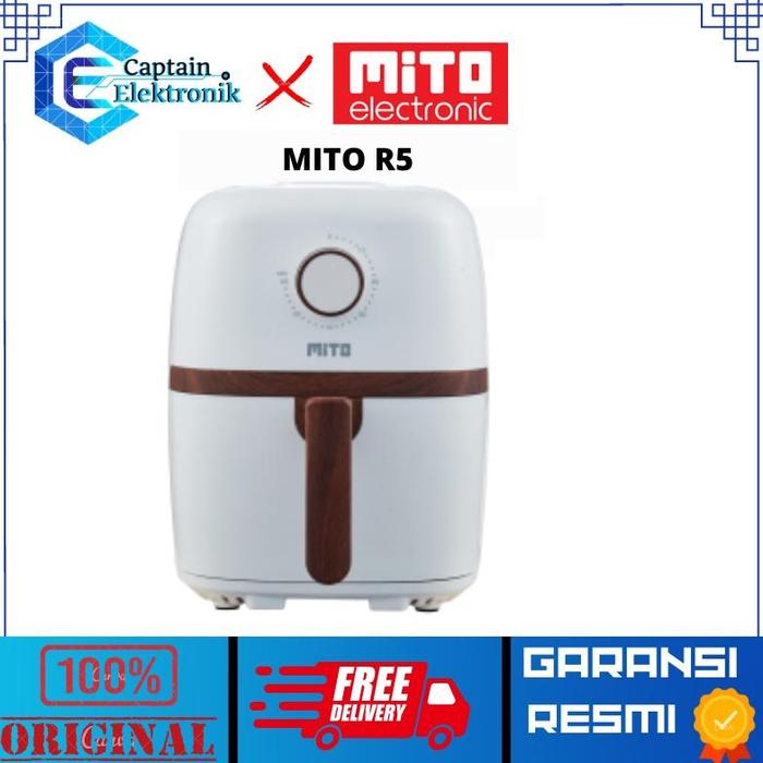 Gambar Mito air fryer mitochiba happy fry AF5 / AF-5 / AF 5 WOOD HANDLE KAYU - White / Putih dari KREASINDO SEMESTA undefined Tokopedia