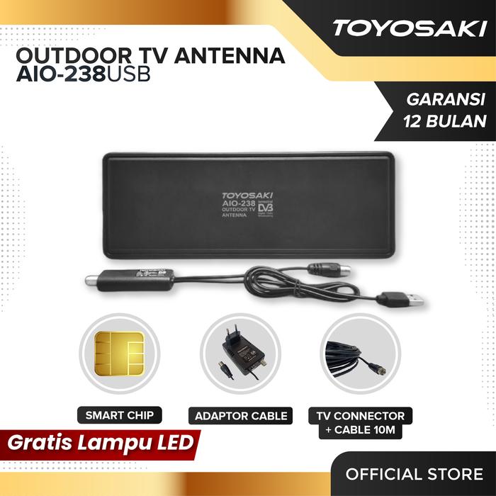 Gambar Toyosaki ANTENA TV Digital Outdoor AIO-238 USB / AIO 238 SC DVB T2 Televisi - AIO-238 USB dari Toyosaki Official Store undefined Tokopedia