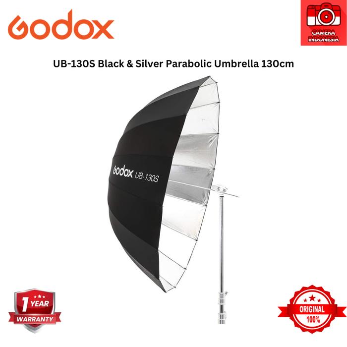 Gambar Godox UB-130S Silver Parabolic Umbrella 130cm - Payung - Tanpa Diffuser dari Kamera-Indonesia undefined Tokopedia