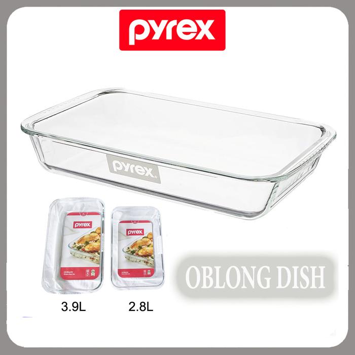 PYREX Oblong Dish Wadah Loyang Saji Kaca Tahan Panas Glass