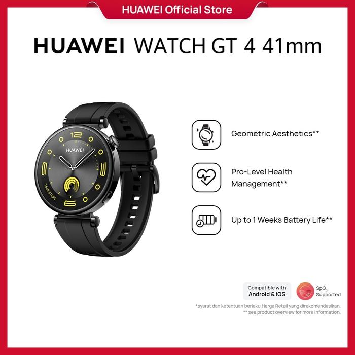 Gambar [Promo Special] HUAWEI WATCH GT 4 Smartwatch | Fashionable Design - 41mm Black dari Huawei Indonesia undefined Tokopedia