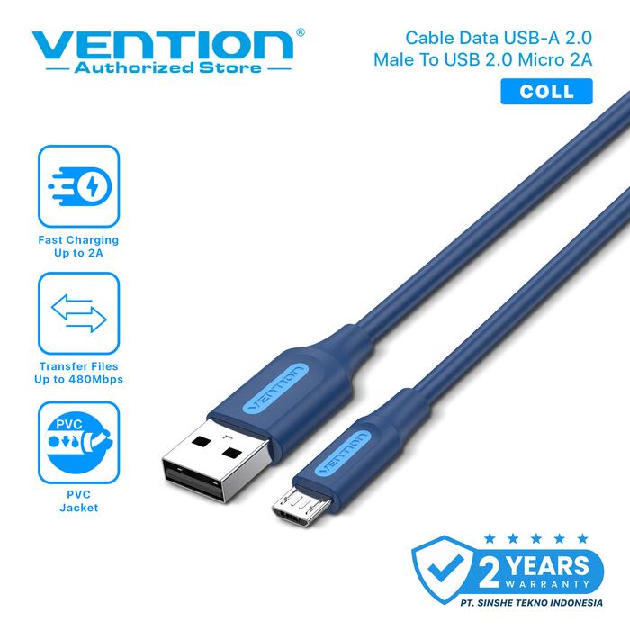 Gambar Vention Kabel Data Micro Usb 3A Fast Charging Quick Charge Android - COL Deep Blue, 1m dari Vention Authorized Store undefined Tokopedia