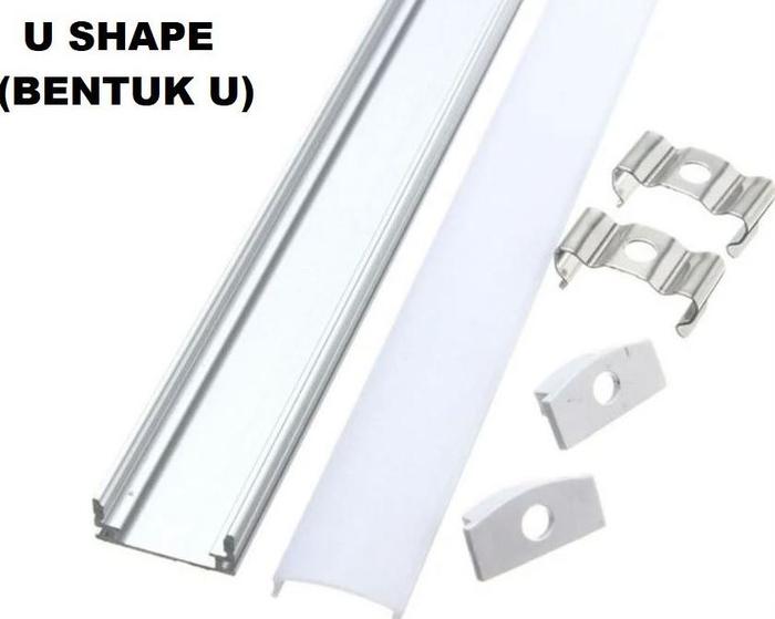 Gambar KAP HOUSING ALUMUNIUM LED STRIP 1 METER/ COVER LAMPU LED STRIP - BENTUK U(1707) dari PRIMA004 undefined Tokopedia