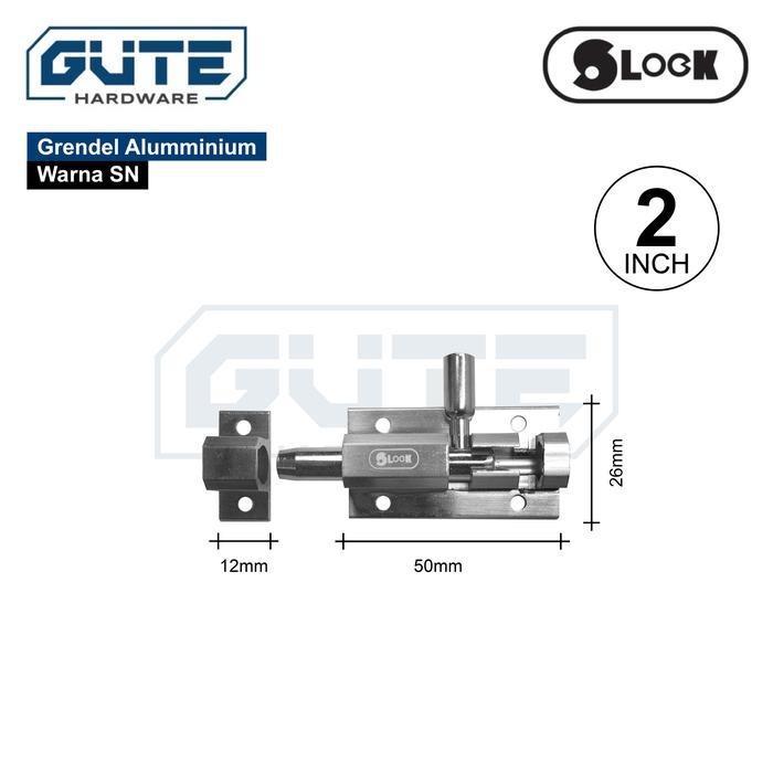 Gambar Grendel Pintu / Jendela / Kamar Mandi Aluminium SLOCK Smart Stopper Technoly MURAH TEBAL - SLOCK 2 SN dari Gute Hardware undefined Tokopedia