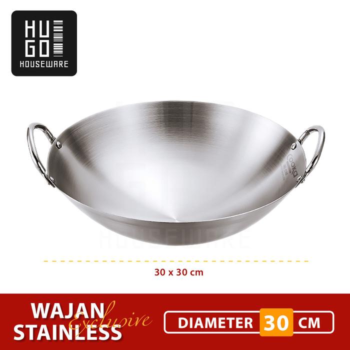 Gambar Wajan Penggorengan Stainless Tebal Anti Lengket Kuali Serbaguna Wokpan Premium Quality - 30cm dari noiridescent undefined Tokopedia