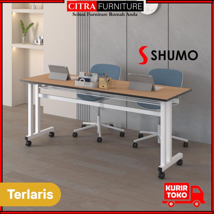Gambar SHUMO Mobile Training Folding Table 180 cm Denver Series | Meja Kerja Lipat Hotel | Meja Rapat Meeting Lipat Kantor | Meja Kantor Kaki Besi Serba Guna - MT 2 TT, 180X60X75CM dari Citra furniture undefined Tokopedia
