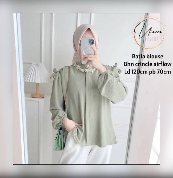 Gambar Promo Atasan Blouse Blus Wanita Baju Muslim Bahan Manggo Knit - Blouse 5 dari uiazza undefined Tokopedia