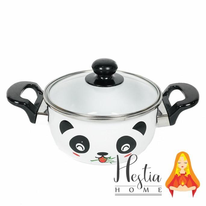 Gambar SALE! PANCI HELLO PANDA 18 24 CM STAINLESS STEEL TUTUP KACA - 18cm dari ningalishop undefined Tokopedia