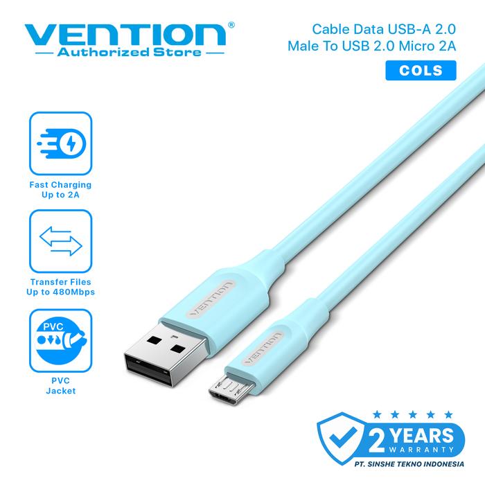 Gambar Vention Kabel Data Micro Usb 3A Fast Charging Quick Charge Android - COL Light Blue, 2m dari Vention Authorized Store undefined Tokopedia