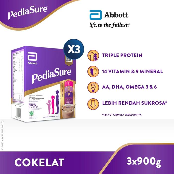 Gambar ￼PediaSure Cokelat 900 g (1-10th) - Nutrisi Pertumbuhan - 3 pcs dari dapursikalif undefined Tokopedia