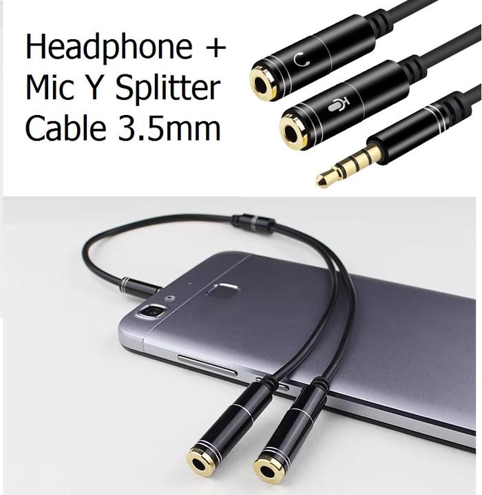 Gambar AUDIO phone jack 3.5mm SPLITTER MIC AND SPEAKER HOWELL 30 CM dari Toko Optima Kirana undefined Tokopedia